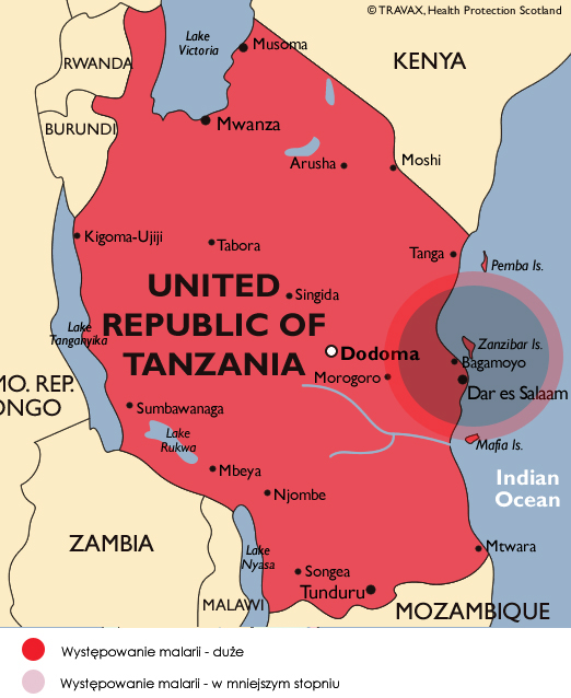 zanzibar malaria mapa występowania